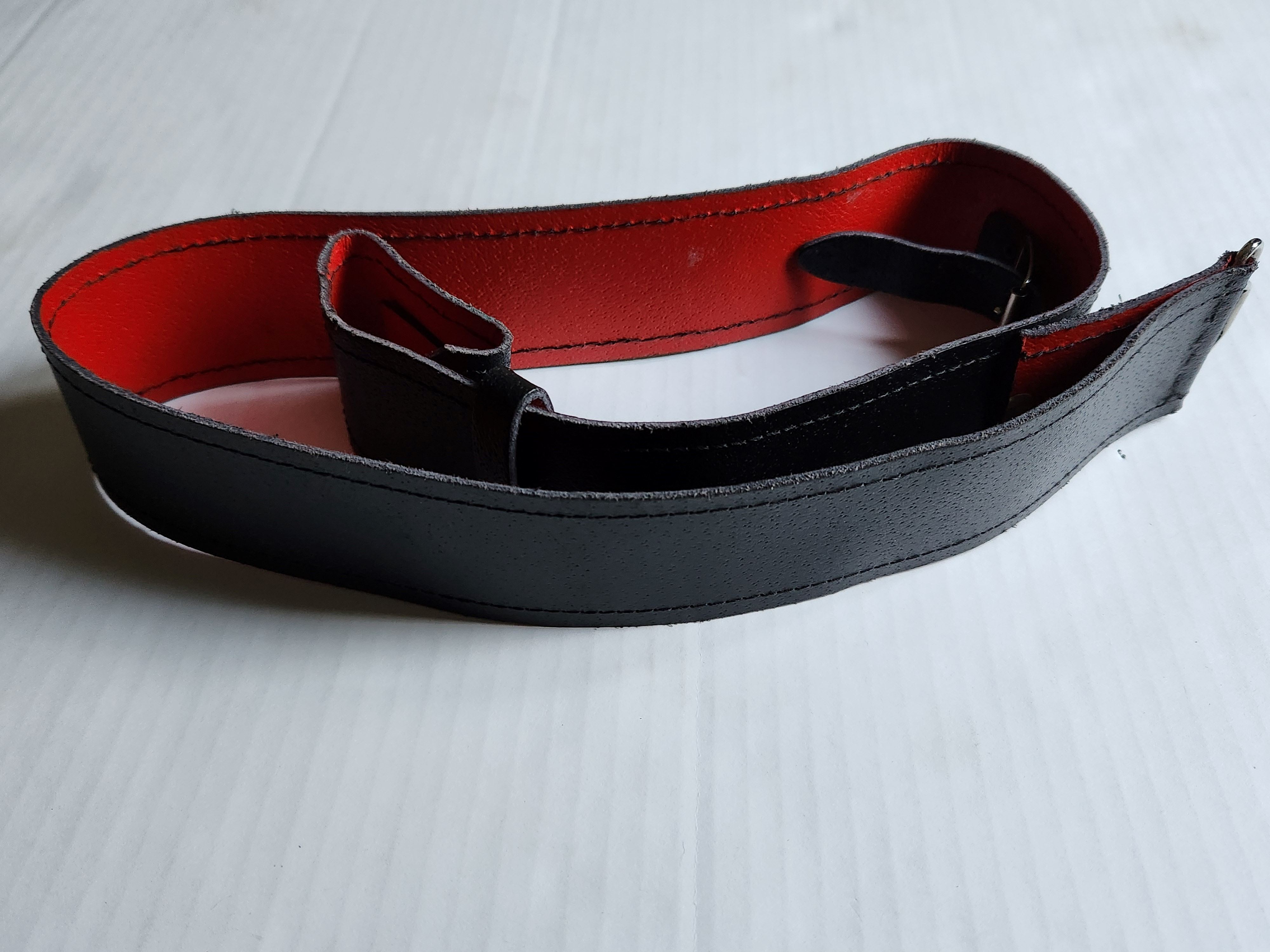 2 1/4" Red Lined Black Kilt Belt