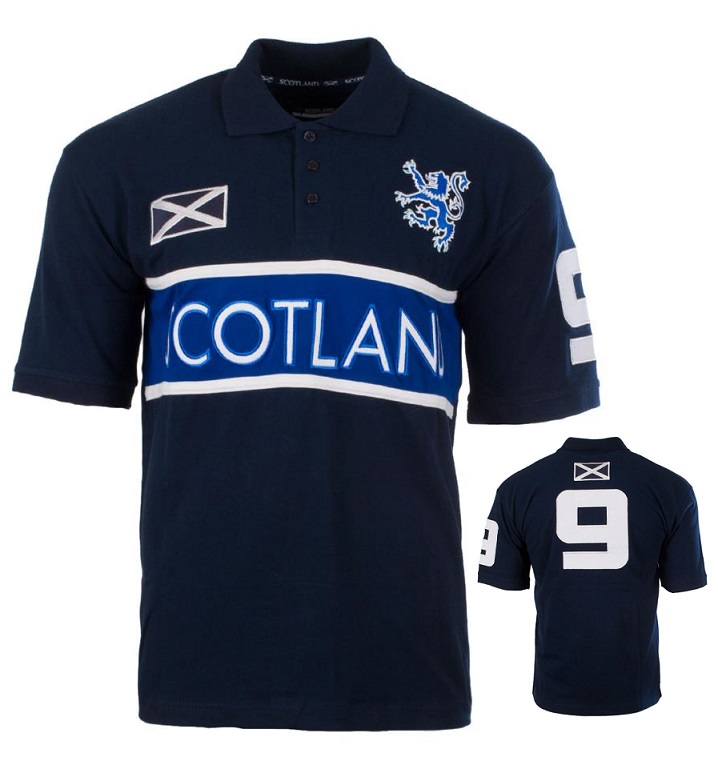 Scotland Blue Polo Shirt - Click Image to Close