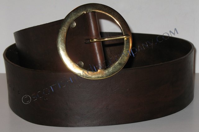 Brass Buckle Kilt Belt 3"
