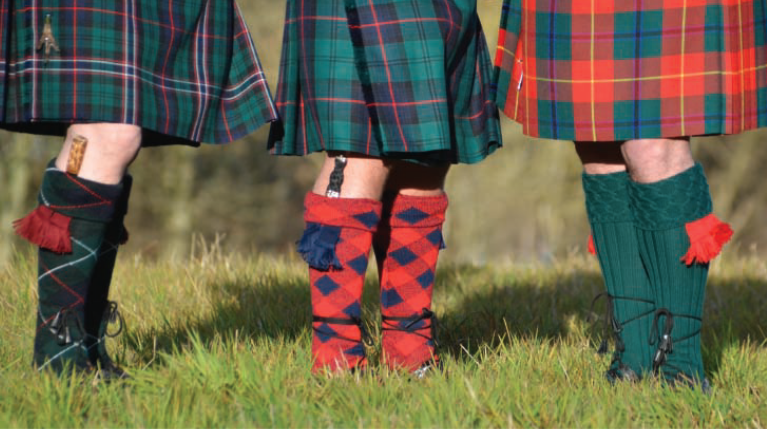 SL Scottish Tartan Kilt Hose Sock Flashes Plain Pink/Plain Pink Kilt Flashes 