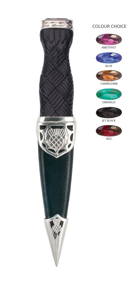 Argyll Sterling Silver Sgian Dubh With Stone Top - Click Image to Close