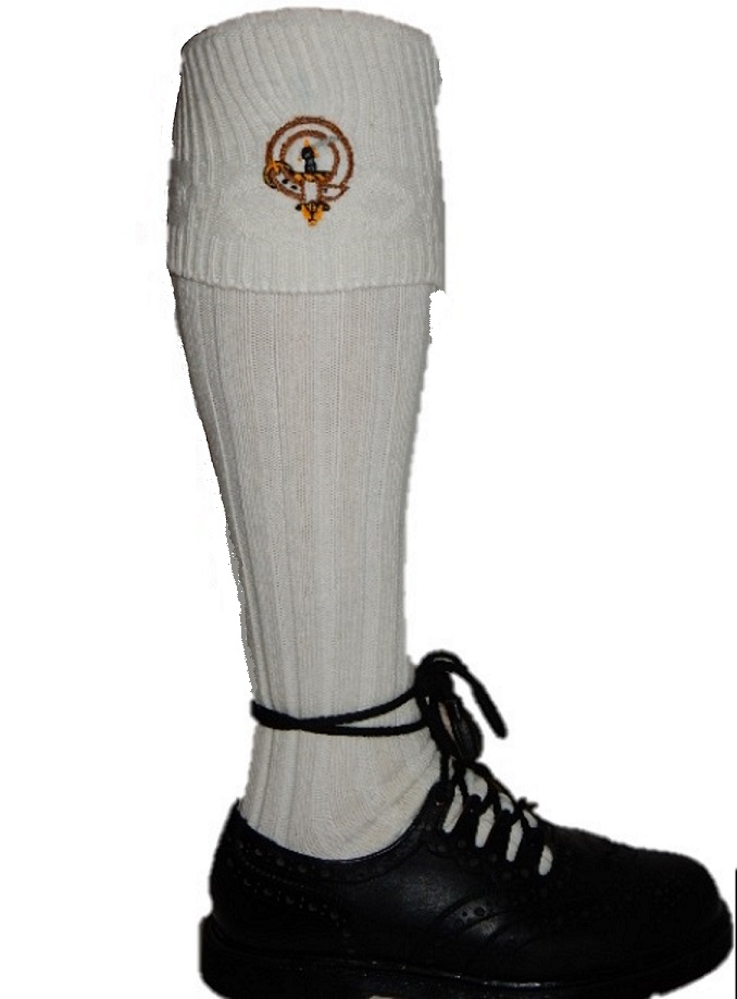 Embroidered Clan Badge Kilt Hose - Click Image to Close