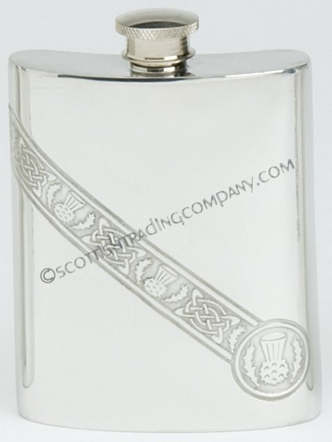 Celtic Thistle Flask - Click Image to Close
