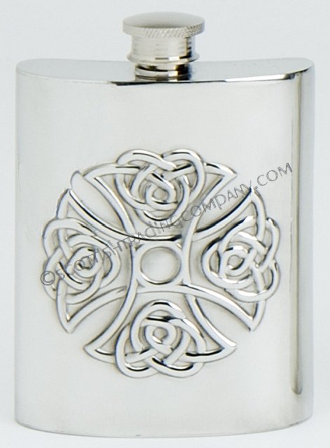 Celtic Cross Hip Flask - Click Image to Close