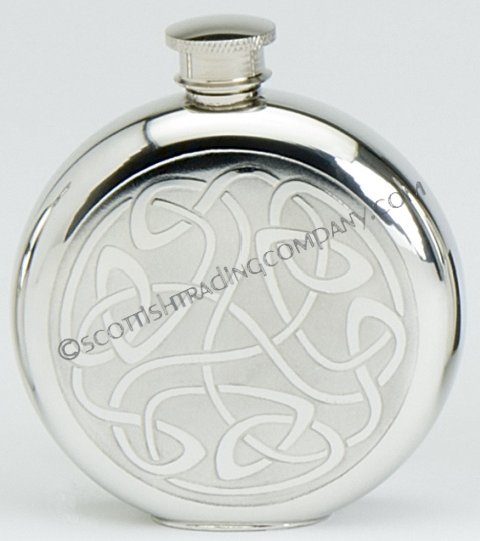 Celtic Scroll Round Flask - Click Image to Close