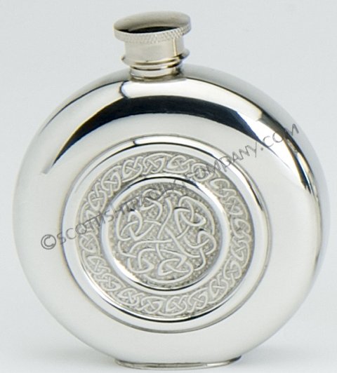 Celtic Rope Round Insert Flask - Click Image to Close