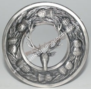 Stag and Thistle Classic Plaid brooch