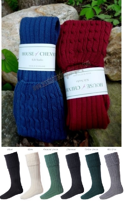 House Of Cheviot Harris Kilt Hose For Larger Calves