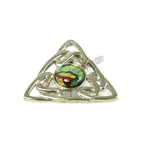 Heathergem Triangular Celtic Brooch