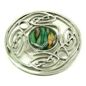 Heathergem Celtic Knot Round Brooch