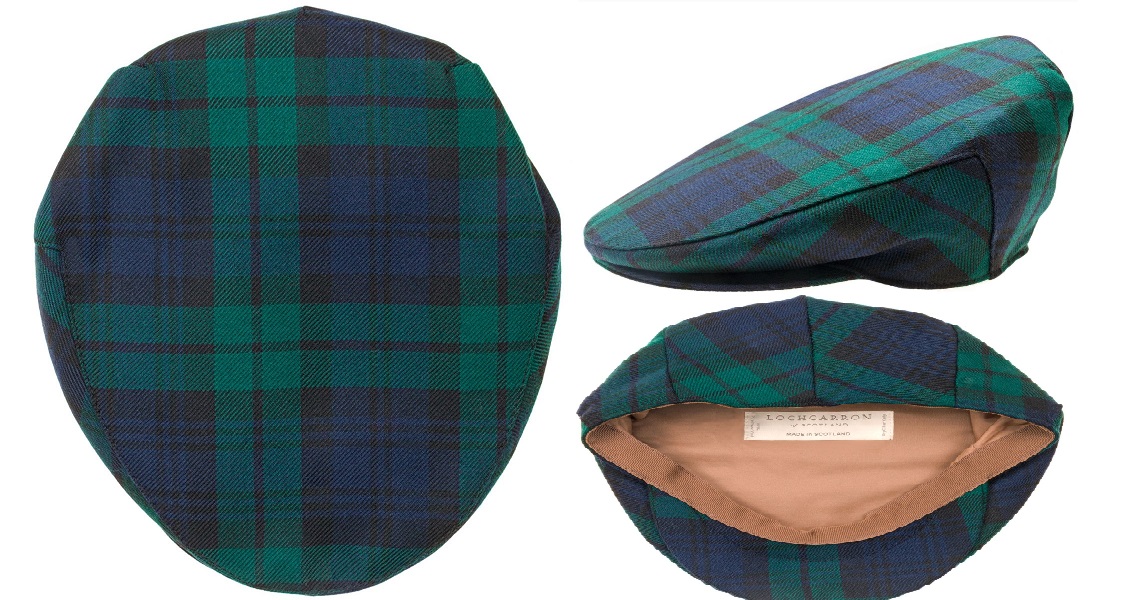 Black Watch Modern Tartan Barnton Flat Cap - Click Image to Close