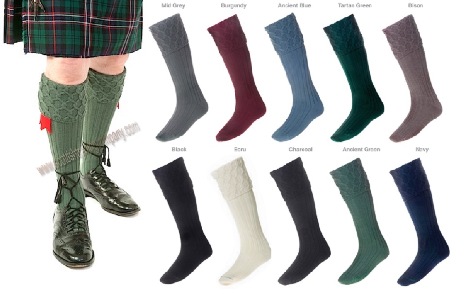 green kilt socks