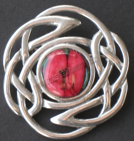 Heather Gem Celtic Knot Brooch