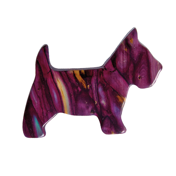 HeatherGem Scottie Dog Brooch