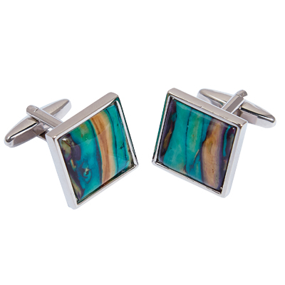 Heathergem Square Cufflinks - Click Image to Close