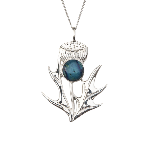 Heathergem Silver Thistle Pendant - Click Image to Close