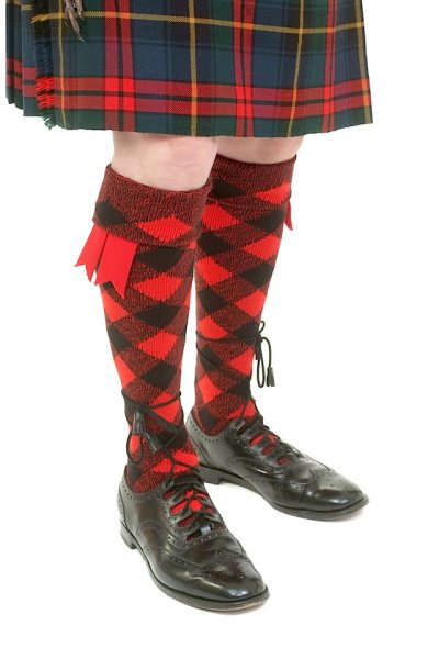 Red and Black Diced Kilt Hose