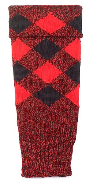Red and Black Diced Kilt Hose Tops