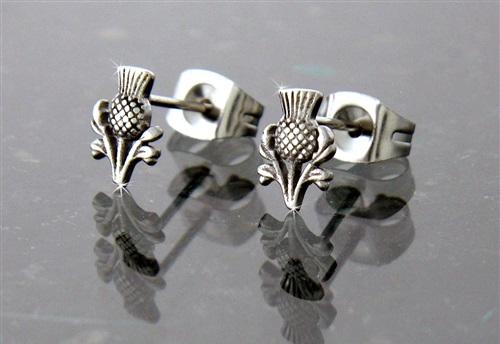 Scottish Thistle post Earrings - Click Image to Close