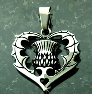 Scottish Heart Thistle Pendant - Click Image to Close