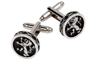 Lion Rampant Scottish Round Cuff Links - Click Image to Close