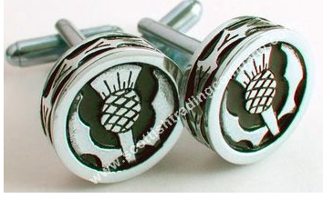 Scottish Thistle Round Cuff Links