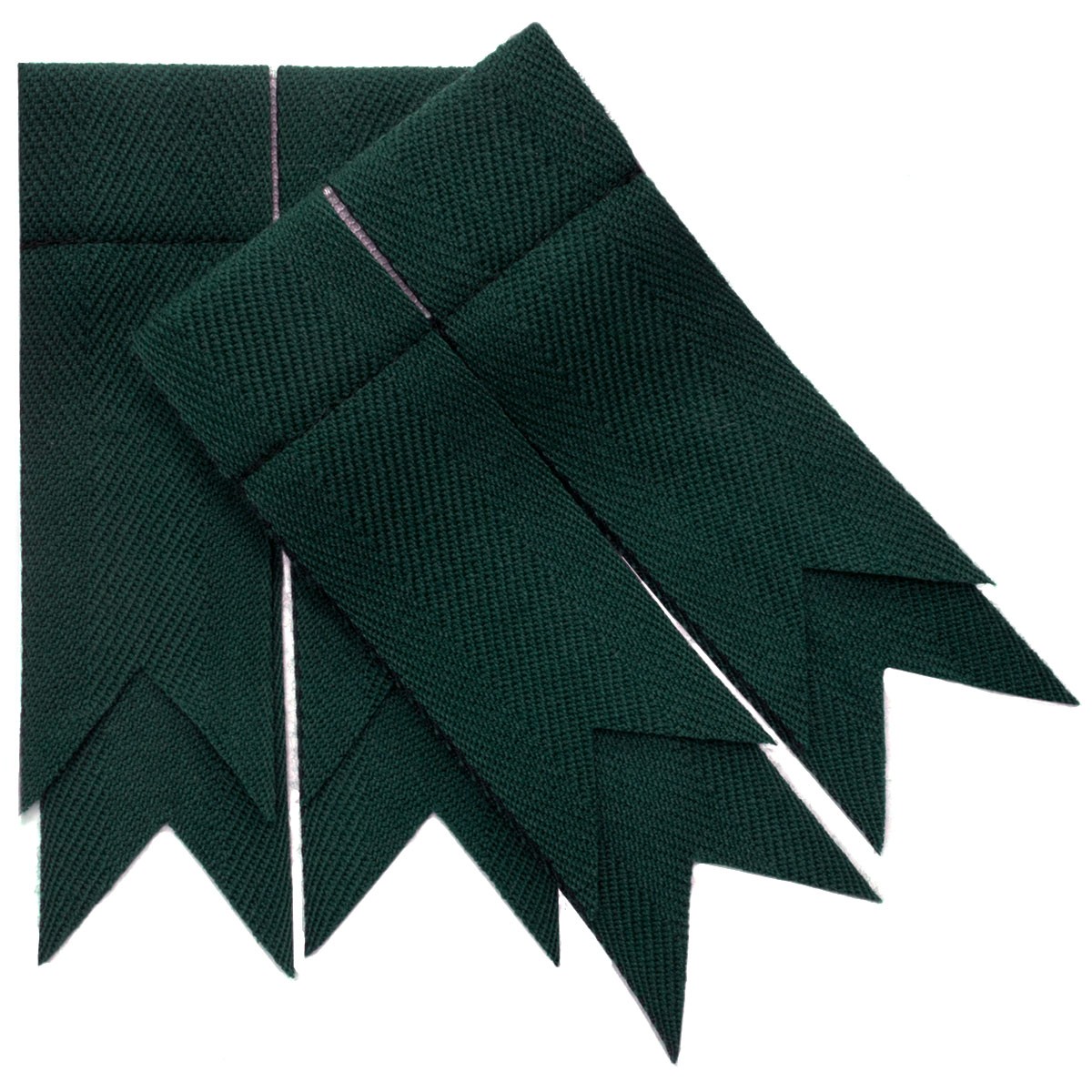 Bottle Green Plain Coloured Garter Double Flashes - Click Image to Close