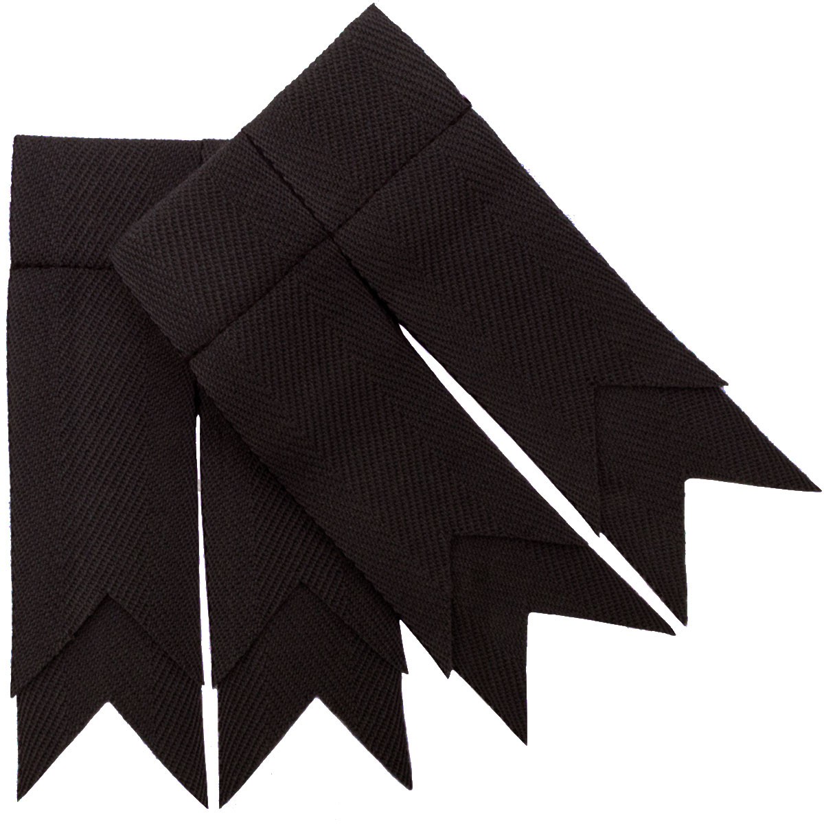 Black Plain Coloured Garter Double Flashes - Click Image to Close