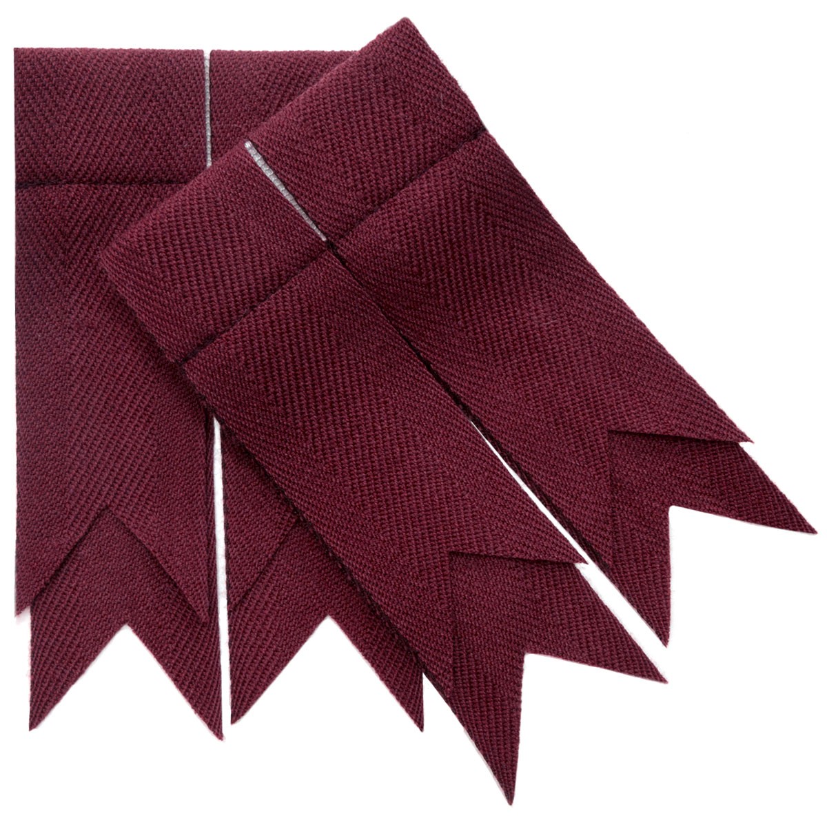 Maroon Plain Coloured Garter Double Flashes - Click Image to Close