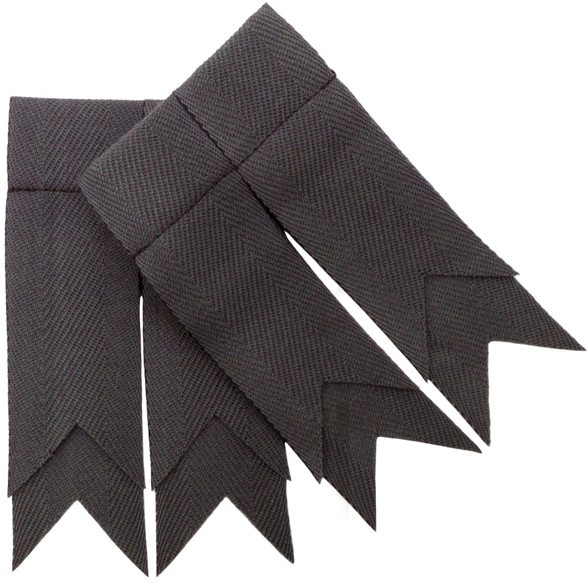 Stealth Grey Plain Coloured Garter Double Flashes - Click Image to Close