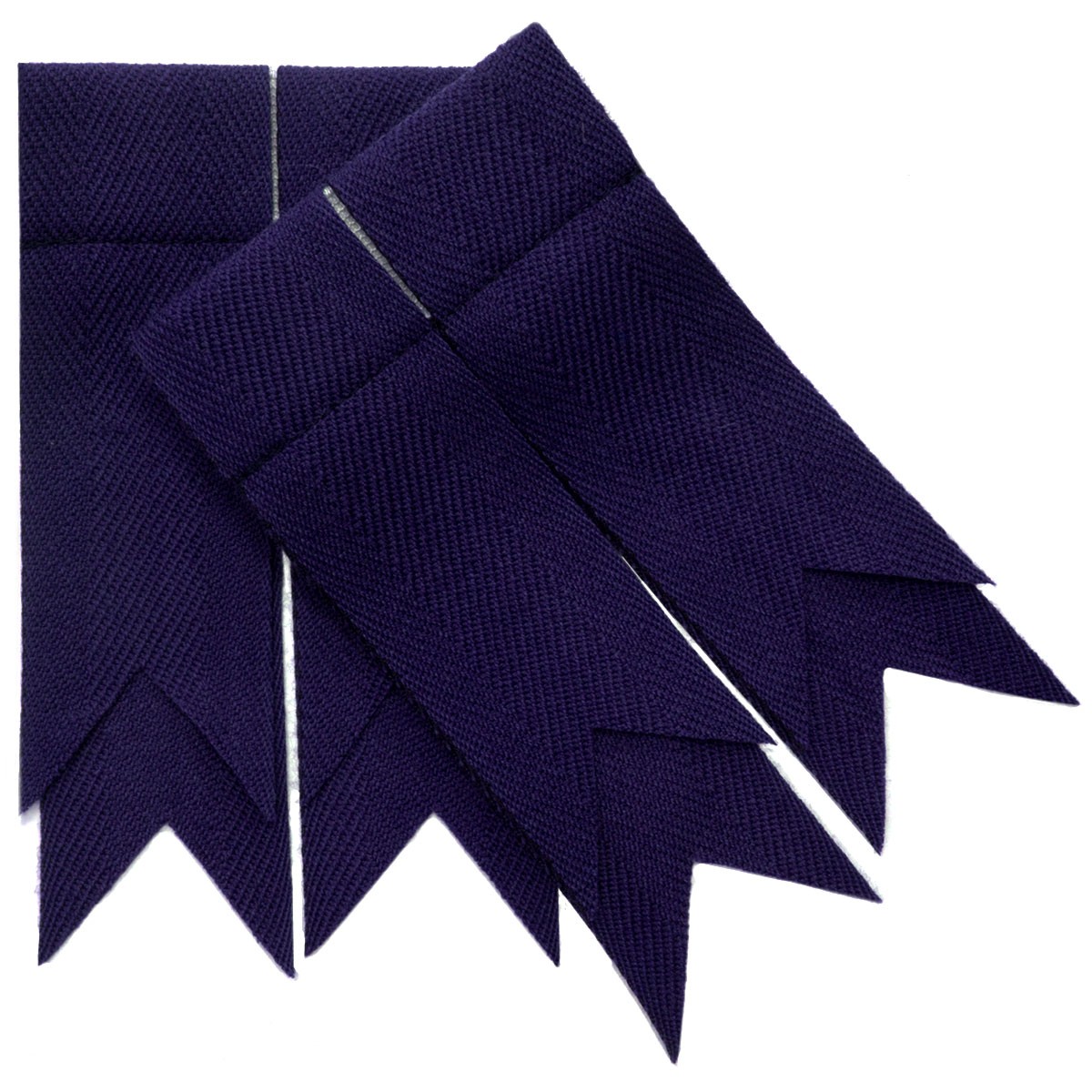 Purple Plain Coloured Garter Double Flashes - Click Image to Close