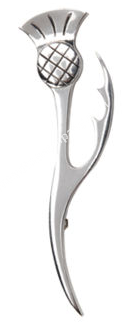 Thistle Flowing Pewter Kilt Pin - Click Image to Close