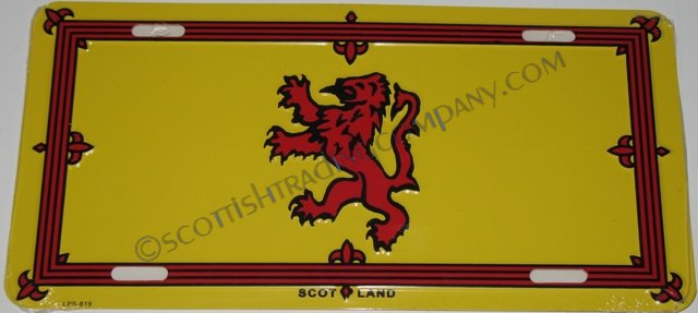 Lion Rampant Metal License Plate - Click Image to Close