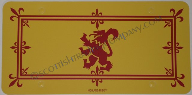 Lion Rampant License Plate - Click Image to Close