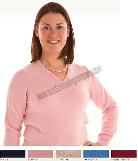 Ladies Lambswool Vee Neck Sweater