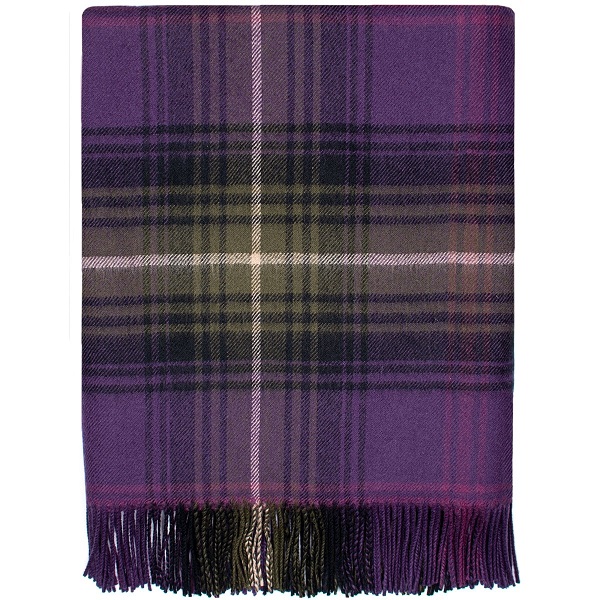 Lochcarron Heather Tartan Lambswool Blanket