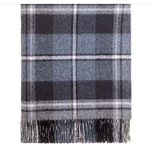 MacRae Hunting Grey Tartan Lambswool Blanket - Click Image to Close