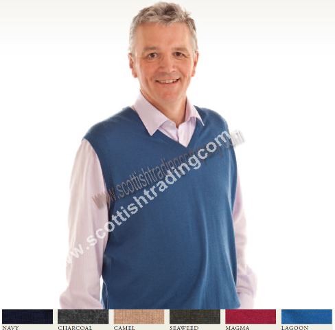 Men's Lambswool Vee Neck Sweater Vest - Click Image to Close