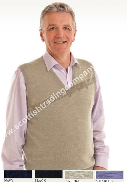 Men's Merino Vee Neck Vest - Click Image to Close