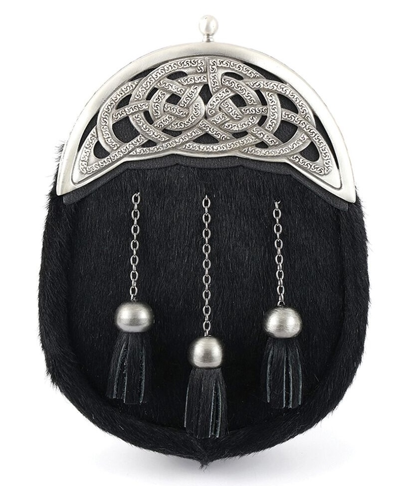 Black Fur Celtic Knot Sporran