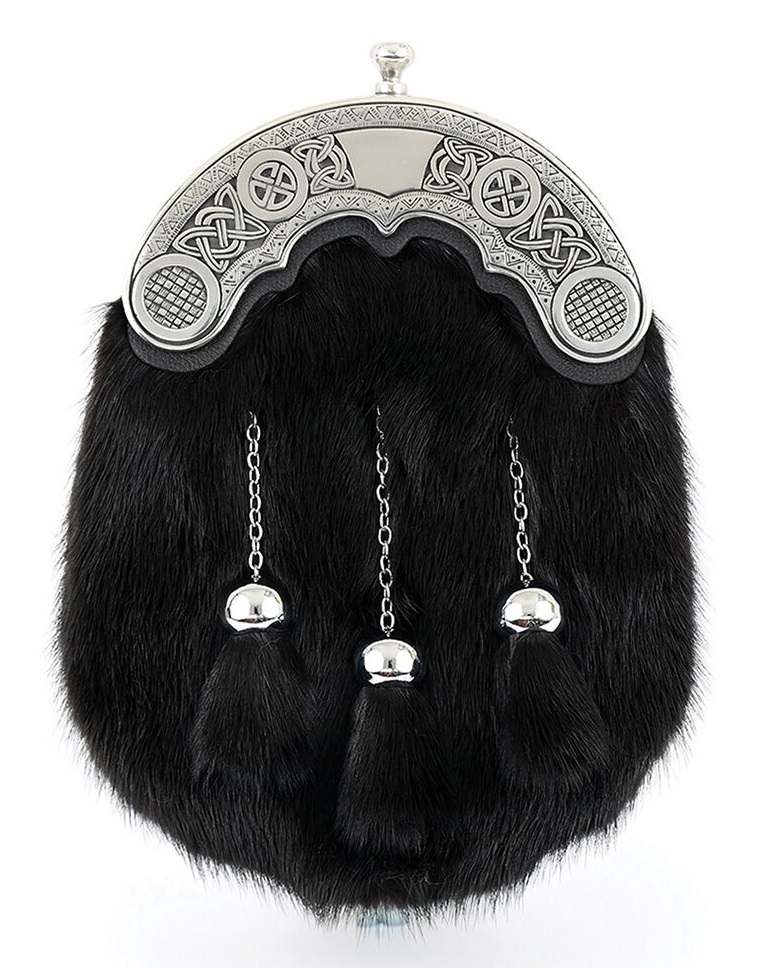 Mink Fur Celtic Sporran - Click Image to Close