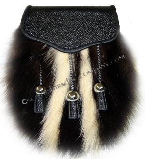 Skunk Sporran with Chain Tassels