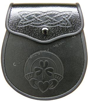 Claddagh Embosed Daywear Sporran - Click Image to Close