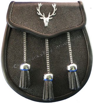 Leather with Stag Badge - Click Image to Close