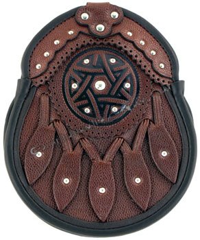 Brown Hunting Sporran with Black Binding - Click Image to Close