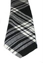 Menzies Clan Black and White Modern Tartan Tie - Click Image to Close