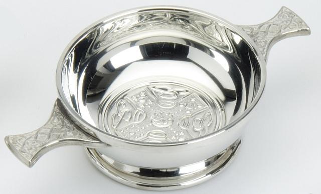 Celtic Cross Insert Quaich - Click Image to Close