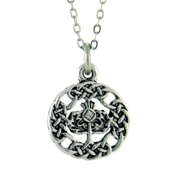 Celtic Scottish Thistle Necklace - Click Image to Close