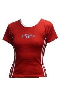 Womens Scotland flag shirt in Red - Click Image to Close