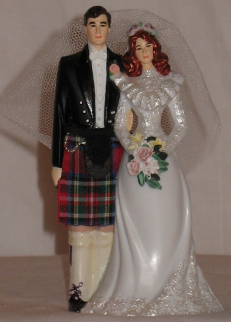 Details about   Scottish Bride and Groom Wedding Cake Toppers, with the tartan of your choice 